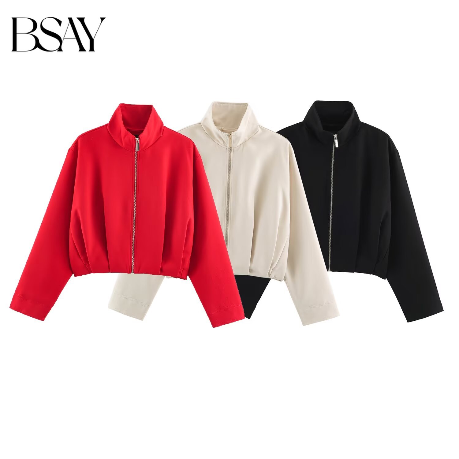 Women'S Fashion Bomber Jacket - BSAY 2026 Giacca Bomber Corta da
