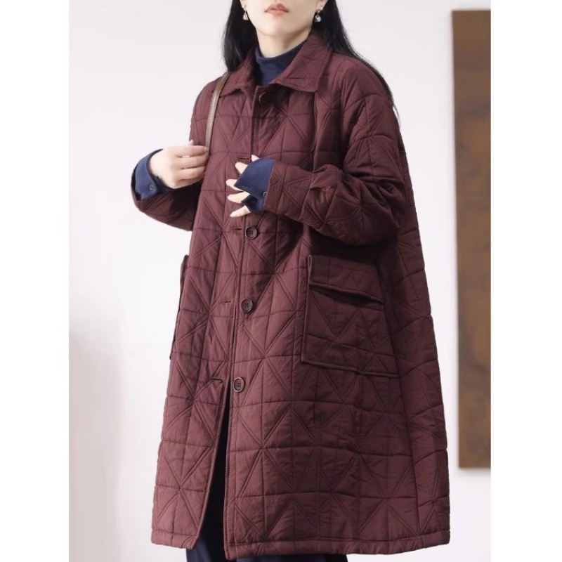Women'S Fashion Quilted Jacket - Giacca leggera da donna medio-lunga, calda