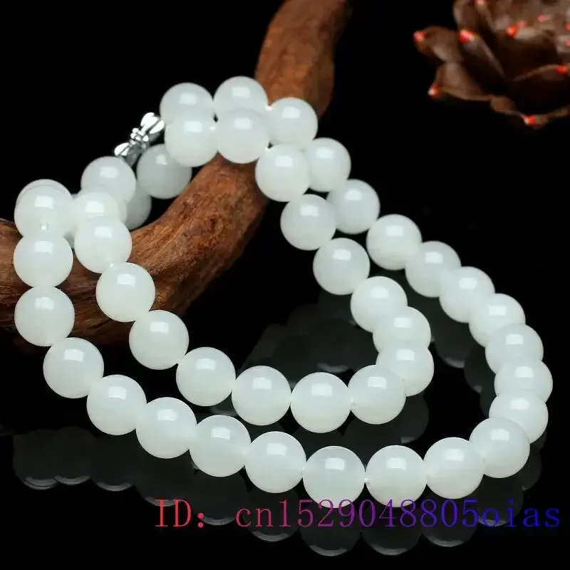 Trend Women Fashion - Collana di perline di giada bianca