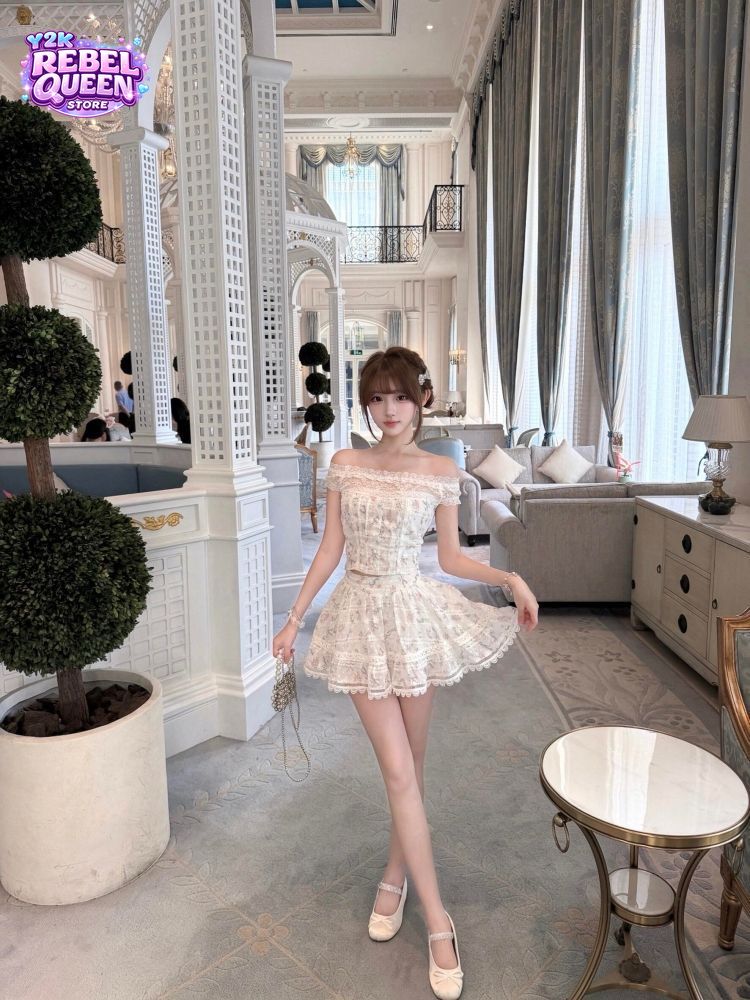Ruched Dress Mini - Completo Coquette Francese 2 Pezzi da