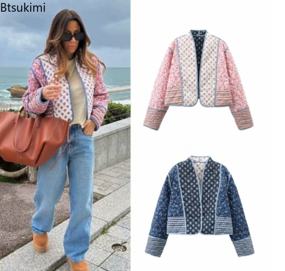 Women'S Fashion Quilted Jacket - Nuova Giacca Trapuntata Reversibile da Donna