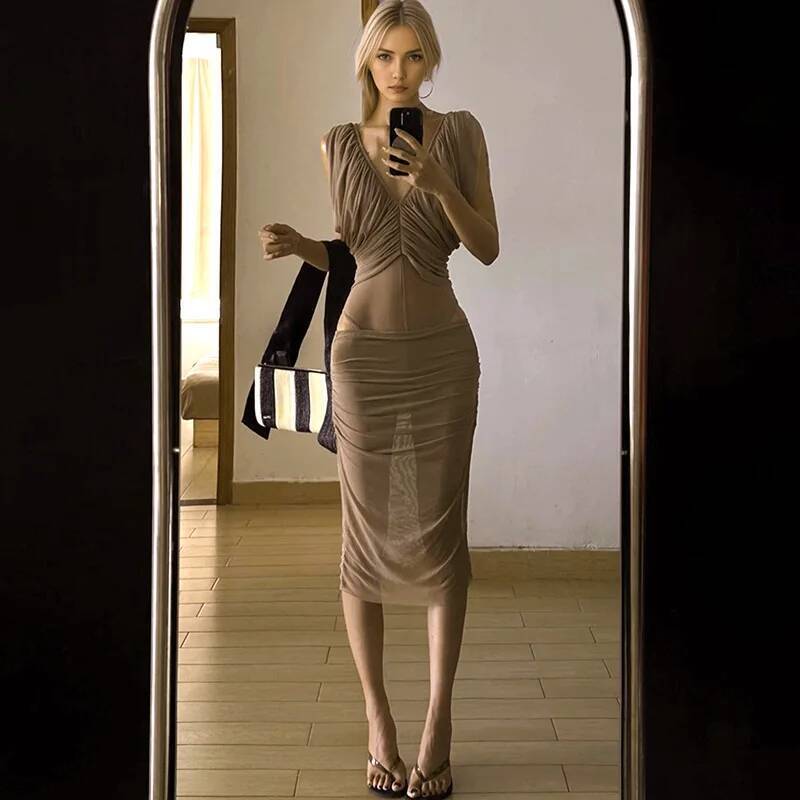 Ruched Dress Mini - Abito in chiffon francese Mini abito