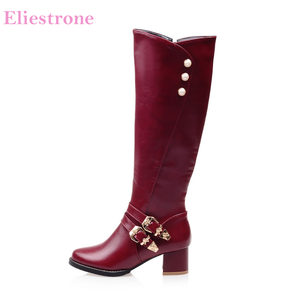 Women'S Fashion Knee High Boots - Stivali da moto alti al ginocchio