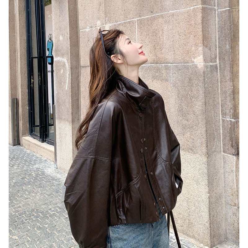 Giacche in Pelle Vintage per D - Women'S Fashion Bomber Jacket recensione e prezzo