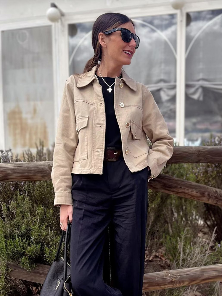 Y2K Girls Khaki Short Bomber g - Women'S Fashion Bomber Jacket recensione e prezzo